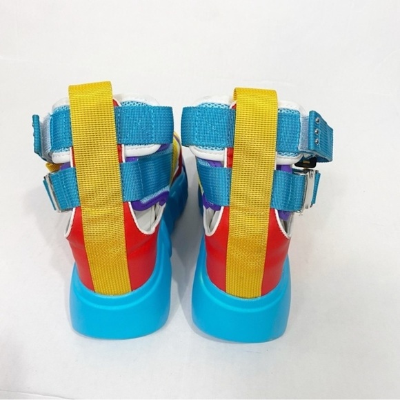 ANTHONY WANG Rainbow Cranberry Platform Sandals - Picture 7 of 13